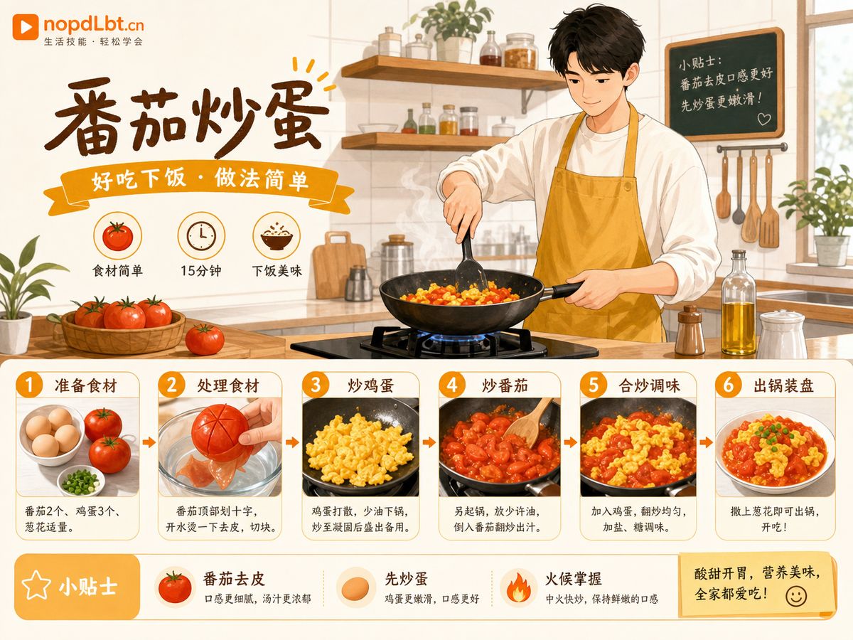 抖音风烹饪生活技能动漫教程