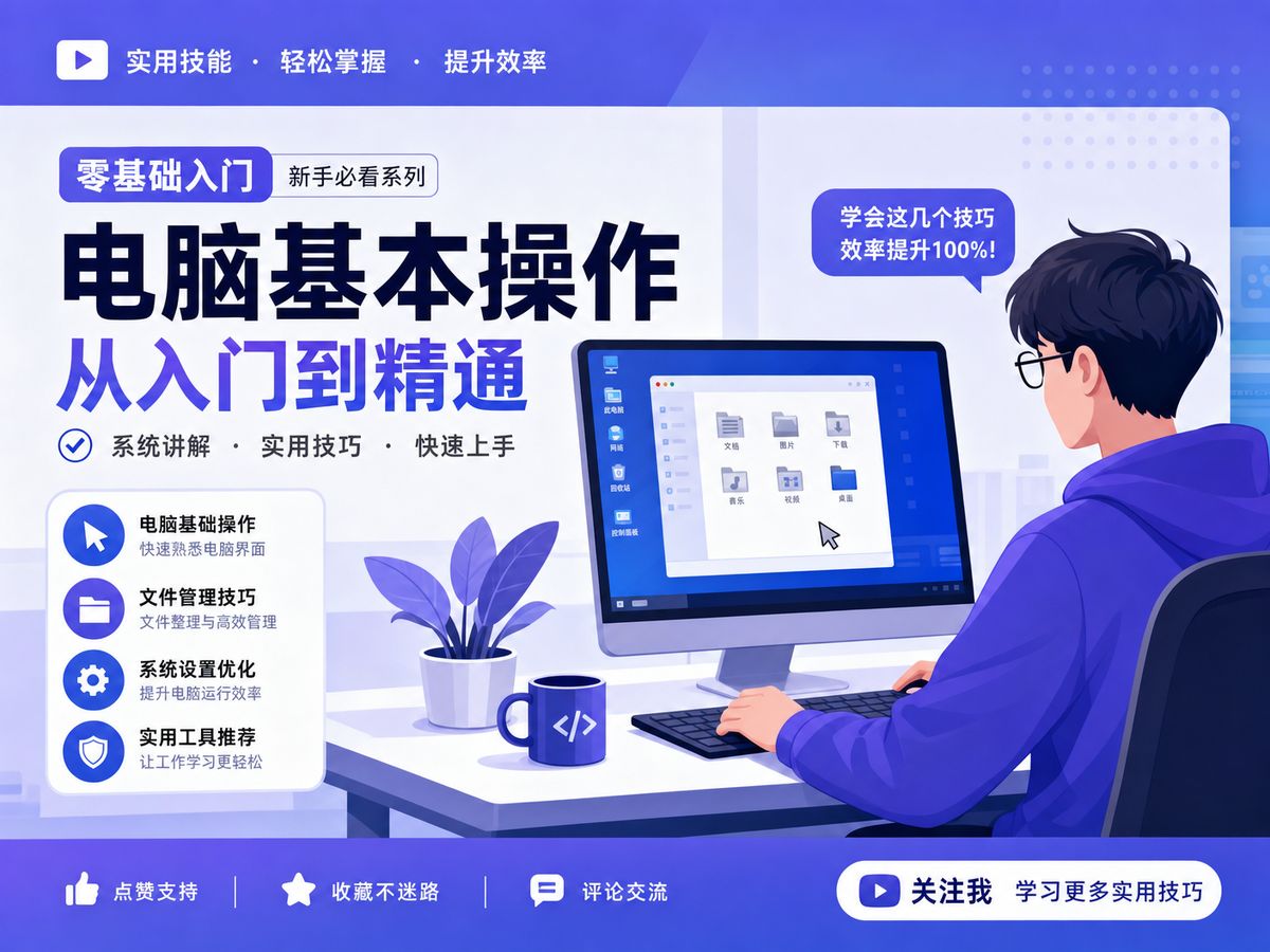 抖音风电脑技能动漫教程